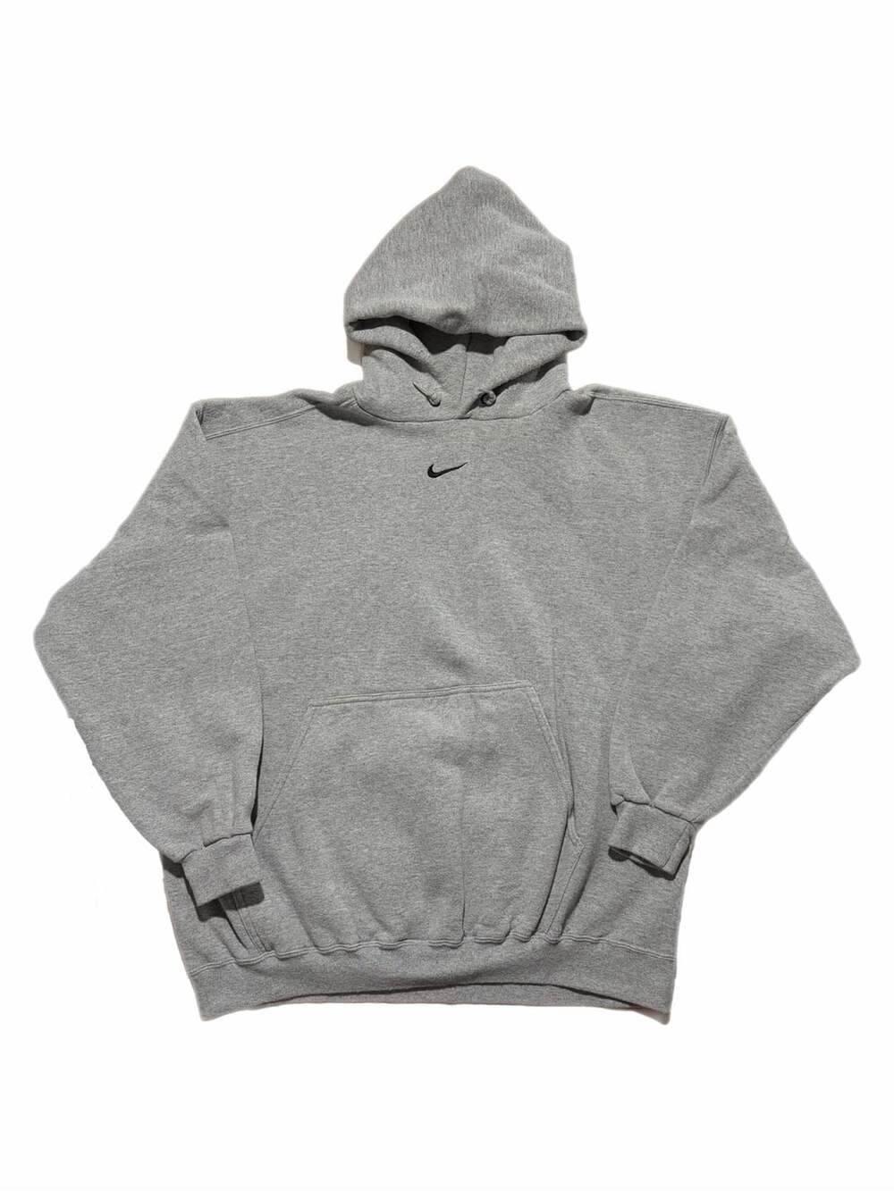 Vintage 90s Nike Center Swoosh Hoodie Grey Embroidered Men’s XL